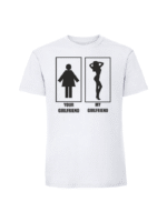 Męska koszulka  z nadrukiem –MY GIRLFRIEND YOUR GIRLFRIEND - obrazek 4