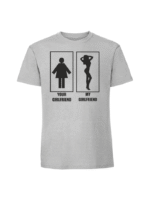 Męska koszulka  z nadrukiem –MY GIRLFRIEND YOUR GIRLFRIEND - obrazek 7