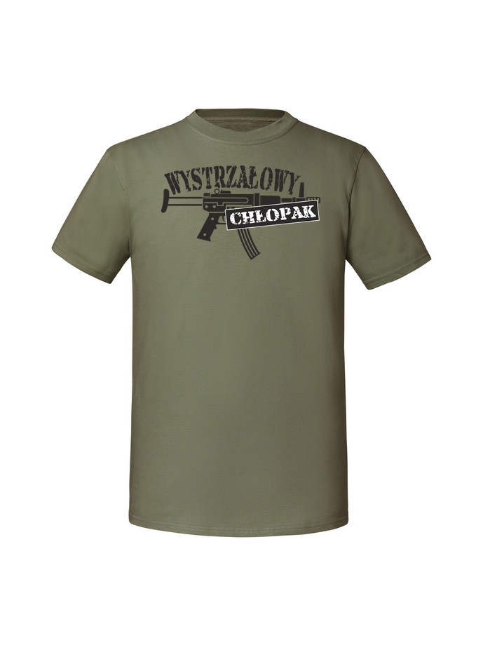 WA00021_olive.png Męska koszulka z nadrukiem –wystrzałowy chłopak v1 - obrazek 1