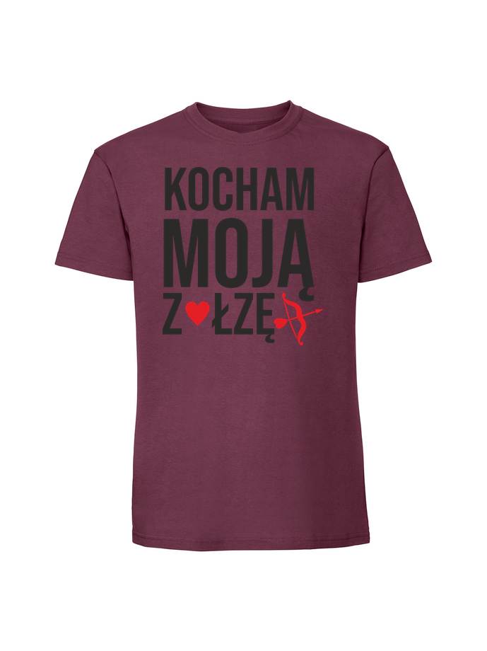 WA00022_burgundowa.png Męska koszulka z nadrukiem –ZOŁZA KOCHAM MOJĄ ZOŁZĘ v1 - obrazek 1