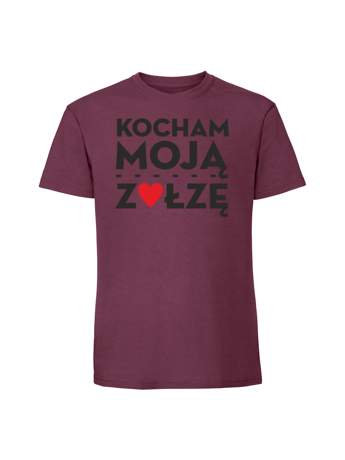 WA00029_burgundowa.png Męska koszulka z nadrukiem –ZOŁZA KOCHAM MOJĄ ZOŁZĘ v2 - obrazek 1