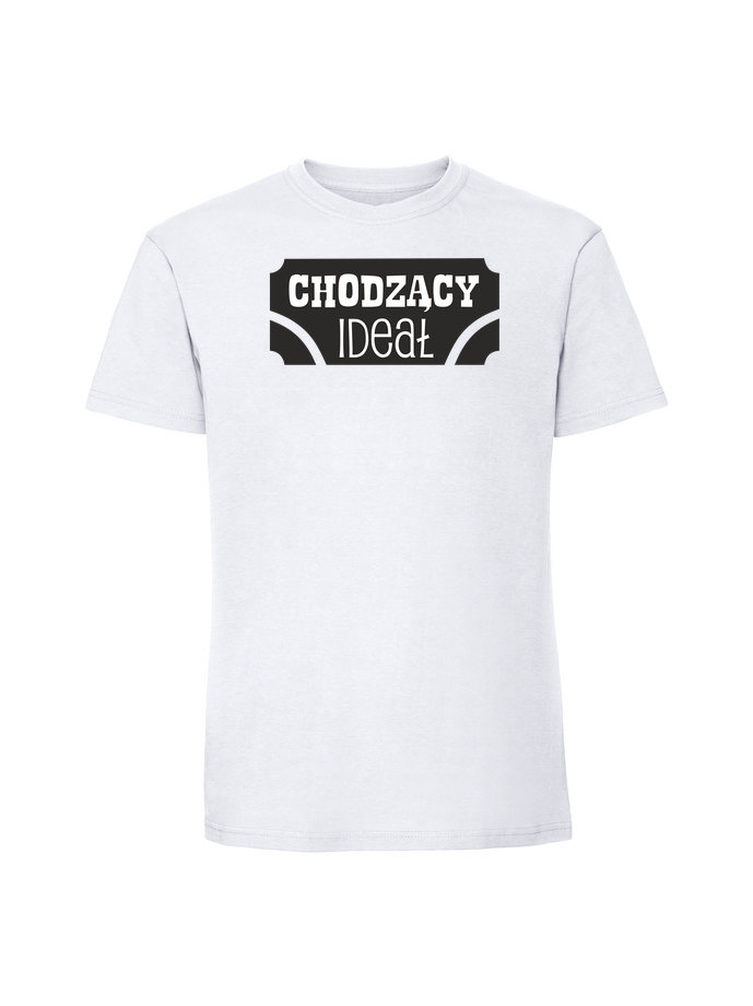 WA00032_biala.png Męska koszulka z nadrukiem –Chodzący ideał v2 - obrazek 1