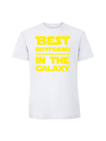 Męska koszulka  z nadrukiem –Best boyfriend in the galaxy v2 - obrazek 7