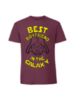 Męska koszulka  z nadrukiem –Best boyfriend in the galaxy v1 - obrazek 3
