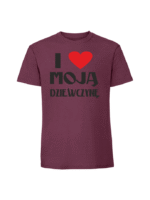 Męska koszulka  z nadrukiem –I love moją dziewczynę - obrazek 3
