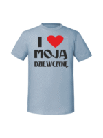 Męska koszulka  z nadrukiem –I love moją dziewczynę - obrazek 4