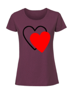 Damska koszulka  z nadrukiem – Serca v2