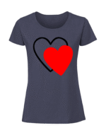 Damska koszulka  z nadrukiem – Serca v2 - obrazek 4