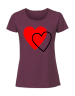 Damska koszulka  z nadrukiem – Serca v1