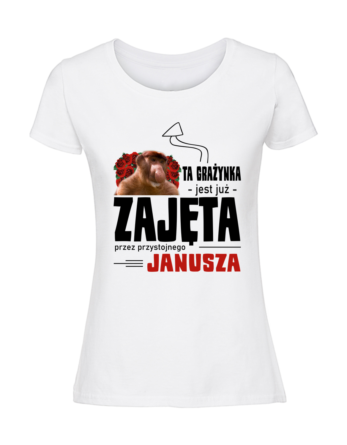 WW00009_biala.png Damska koszulka z nadrukiem – Ta grażynka jest już zajęta - obrazek 1