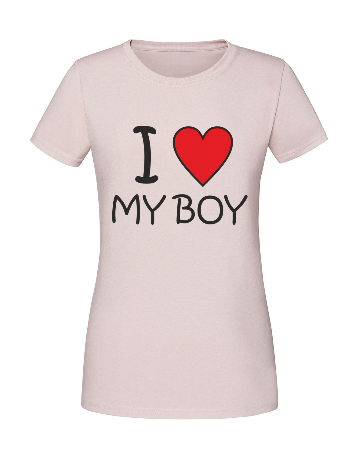 WW00011_pudrowy_roz.png Damska koszulka z nadrukiem – I love my boy - obrazek 1