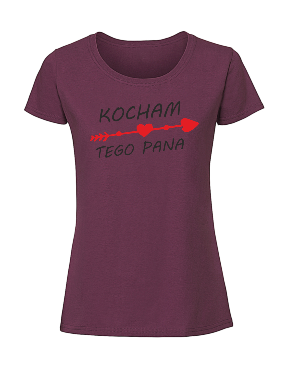 WW00027_burgundowa.png Damska koszulka z nadrukiem – KOCHAM TĘ PANIĄ KOCHAM TEGO PANA v2 - obrazek 1