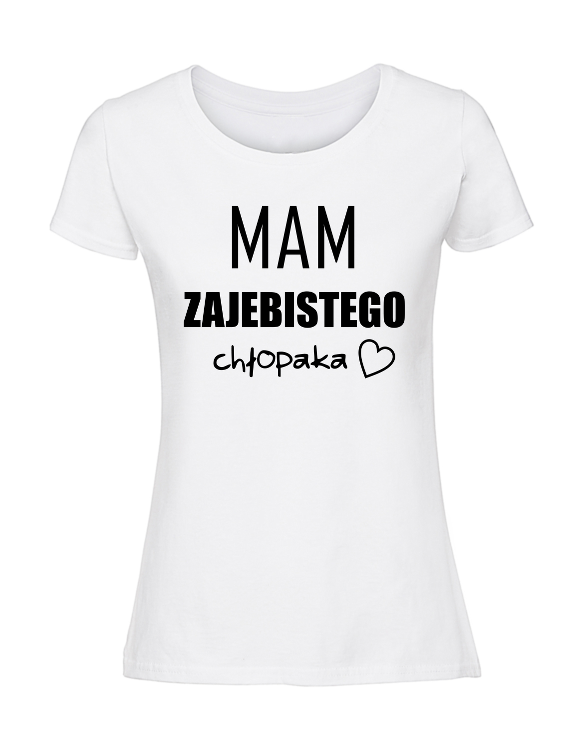 WW00028_biala.png Damska koszulka z nadrukiem – mam zajebistego chłopaka - obrazek 1