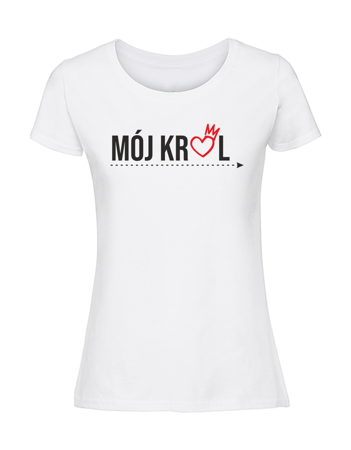WW00029_biala.png Damska koszulka z nadrukiem – MÓJ KRÓL v2 - obrazek 1