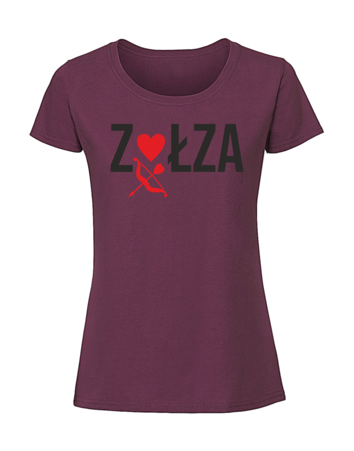 WW00030_burgundowa.png Damska koszulka z nadrukiem – ZOŁZA KOCHAM MOJĄ ZOŁZĘ v2 - obrazek 1