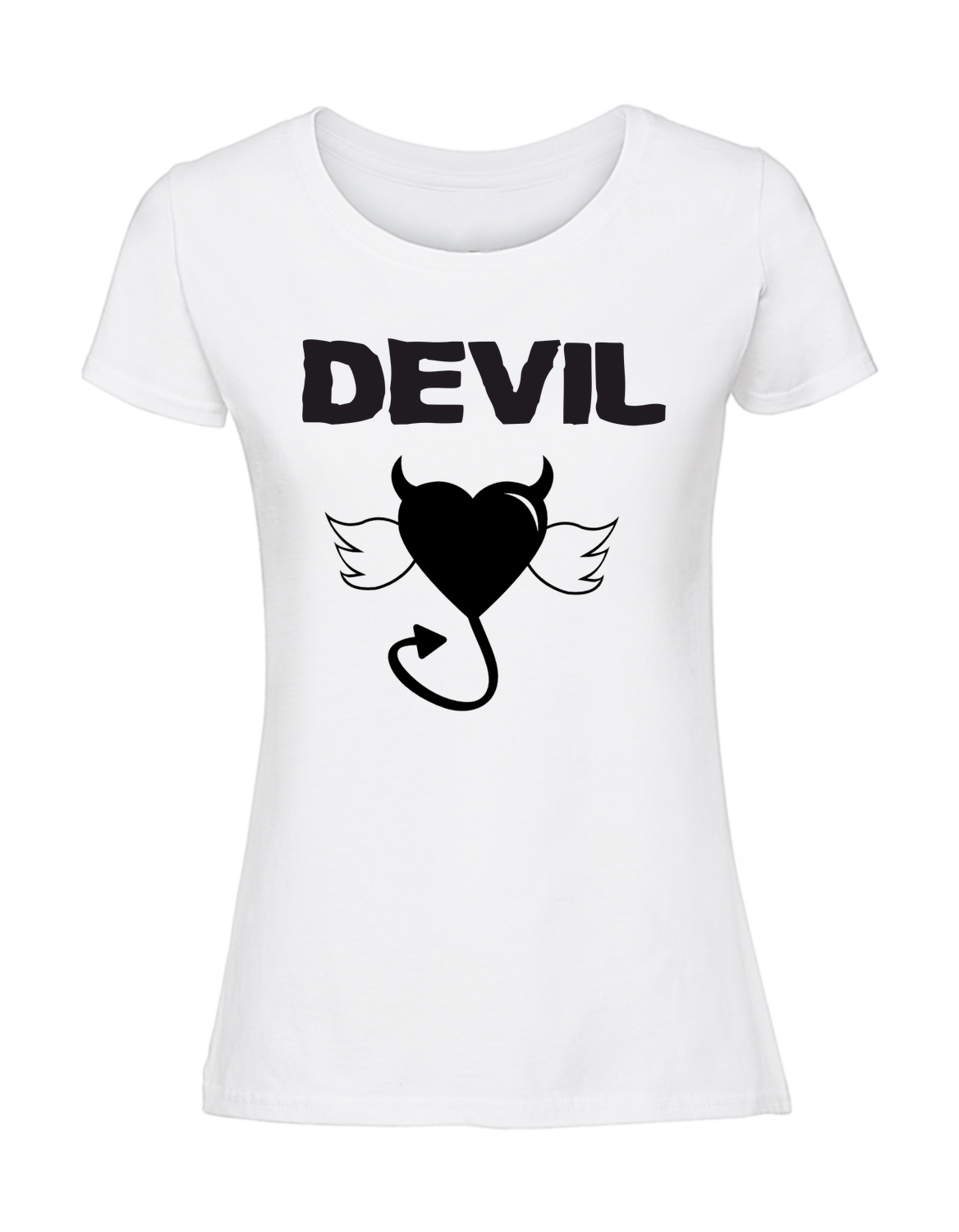 WW00035_biala.png Damska koszulka z nadrukiem – Devil - obrazek 1