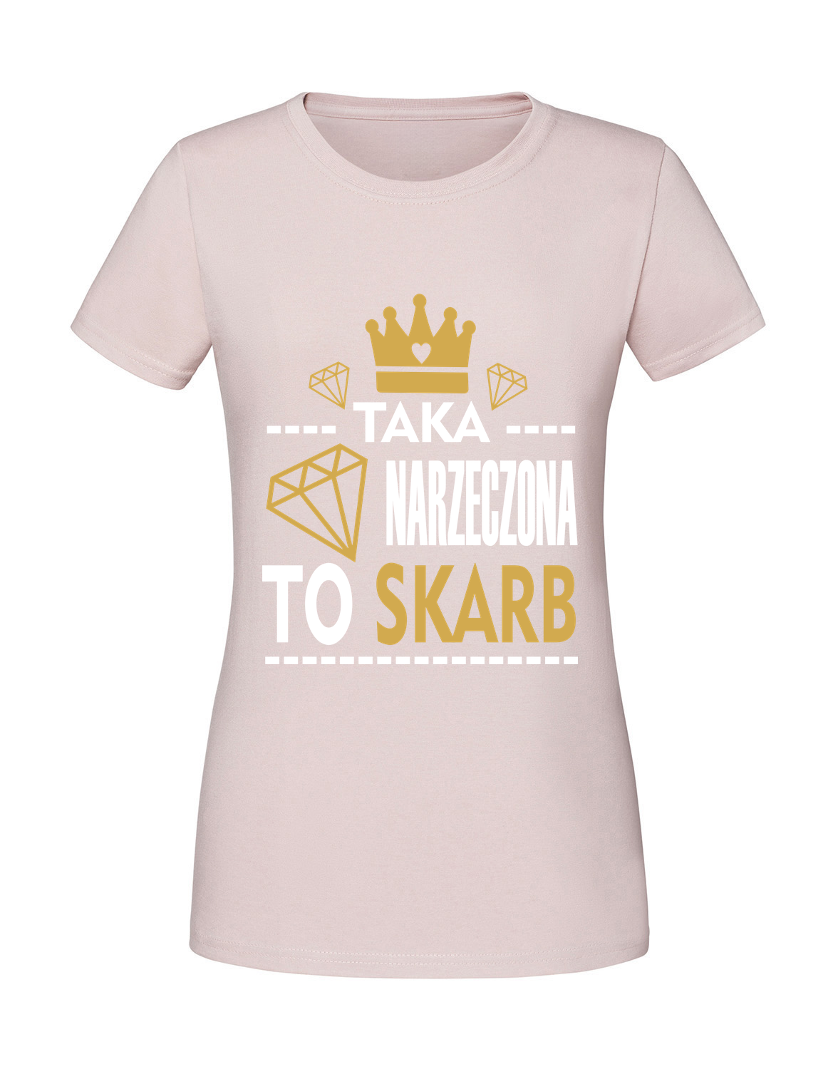 WW00037_pudrowy_roz.png Damska koszulka z nadrukiem – narzeczona to skarb - obrazek 1