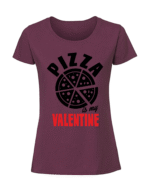 Damska koszulka  z nadrukiem – Pizza is my valentine - obrazek 4