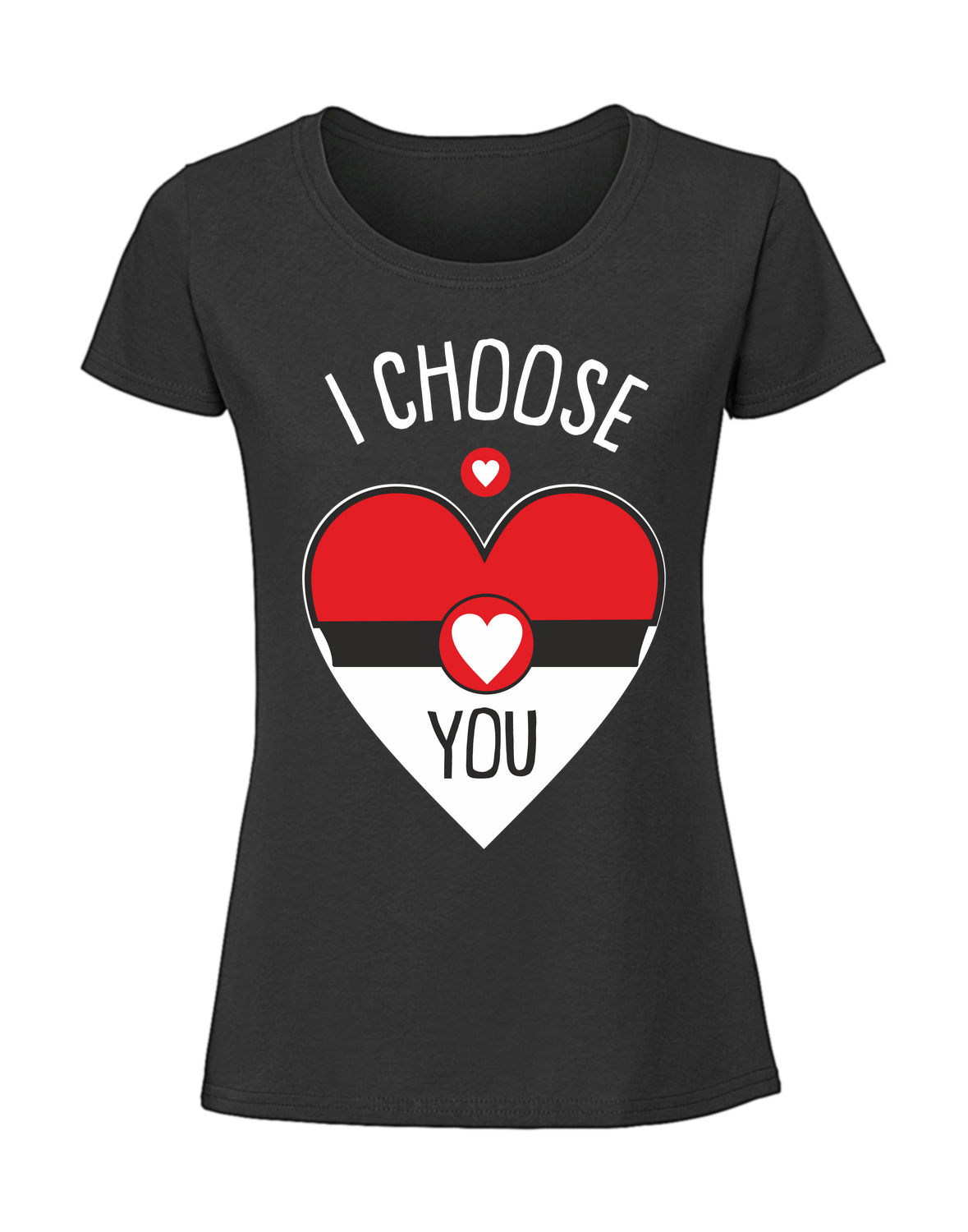 WW00046_czarna.png Damska koszulka z nadrukiem – I choose You v1 - obrazek 1