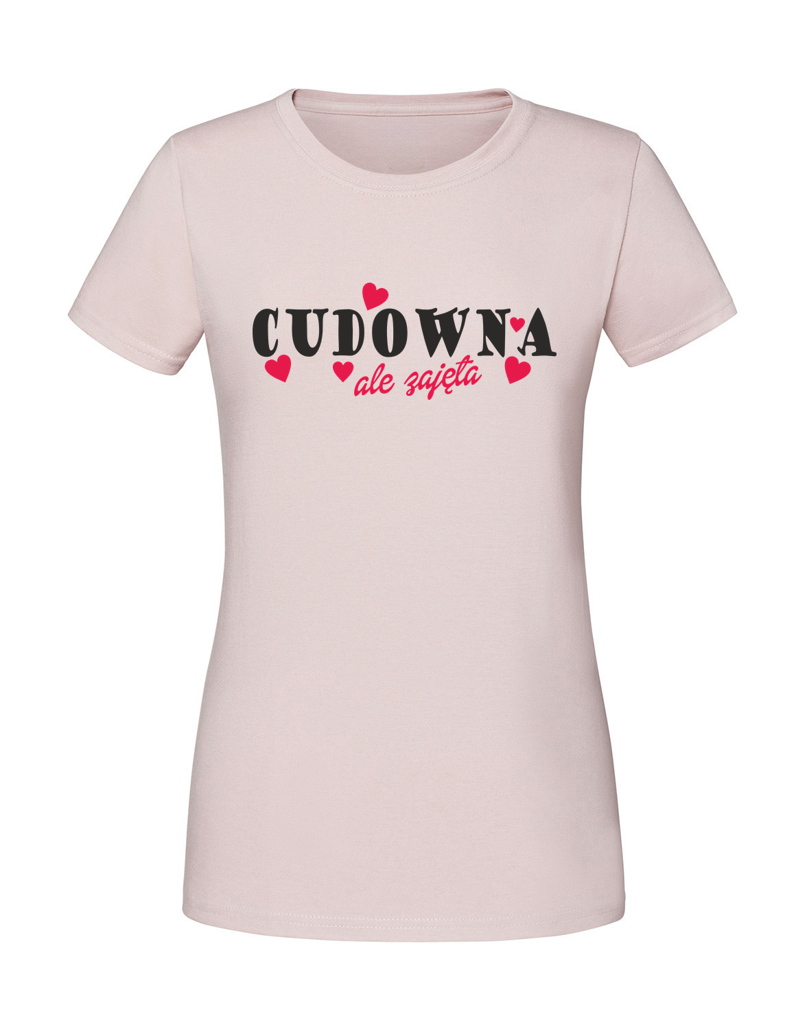 WW00048_pudrowy_roz.png Damska koszulka z nadrukiem – Cudowna ale zajęta - obrazek 1