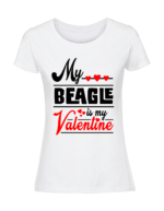 Damska koszulka  z nadrukiem – My beagle is my valentine - obrazek 3