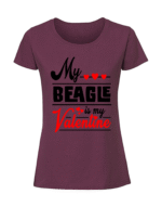 Damska koszulka  z nadrukiem – My beagle is my valentine - obrazek 4