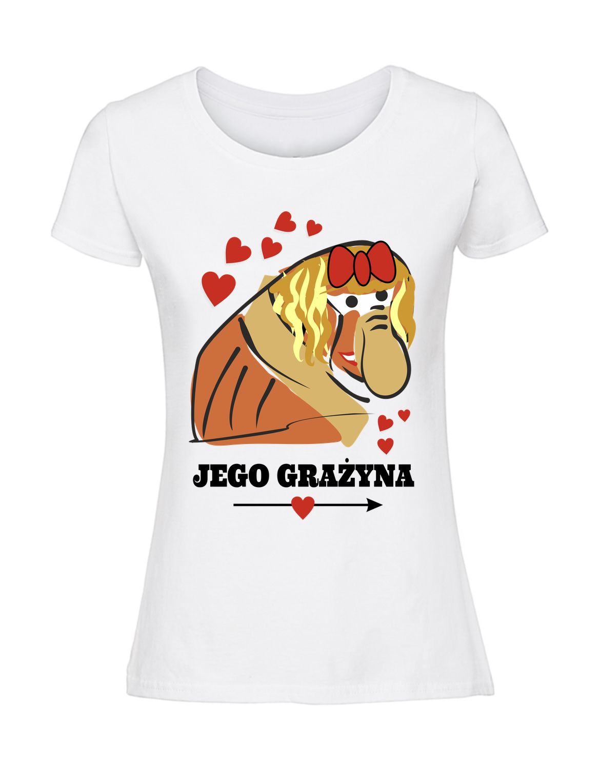 WW00054_biala.png Damska koszulka z nadrukiem – Jego Grażyna - obrazek 1