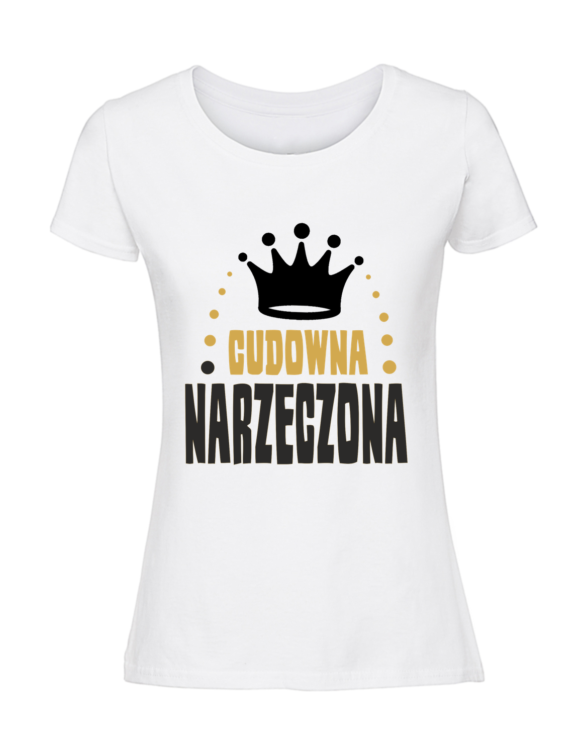 WW00057_biala.png Damska koszulka z nadrukiem – cudowna narzeczona - obrazek 1