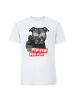 Męska koszulka  z nadrukiem –Pew Pew Pitbull