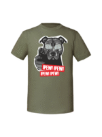 Męska koszulka  z nadrukiem –Pew Pew Pitbull - obrazek 8
