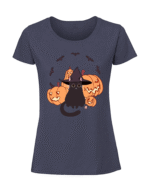 Damska koszulka  z nadrukiem – kot dynie nietoperze - obrazek 3