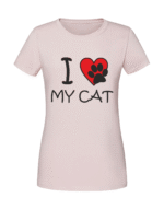 Damska koszulka  z nadrukiem – I love my cat
