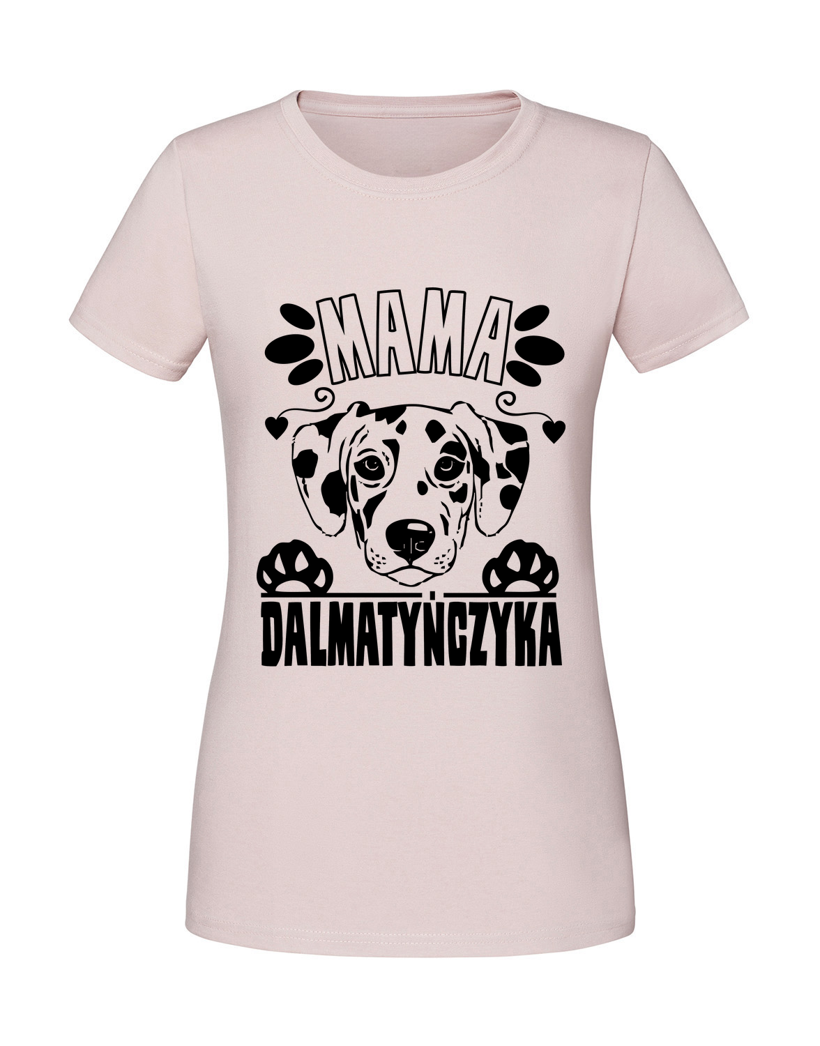 ZZ00029_pudrowy_roz.png Damska koszulka z nadrukiem – Mama Dalmatyńczyka - obrazek 1