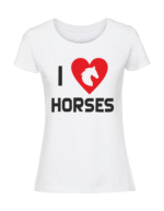 Damska koszulka  z nadrukiem – I love horse - obrazek 4