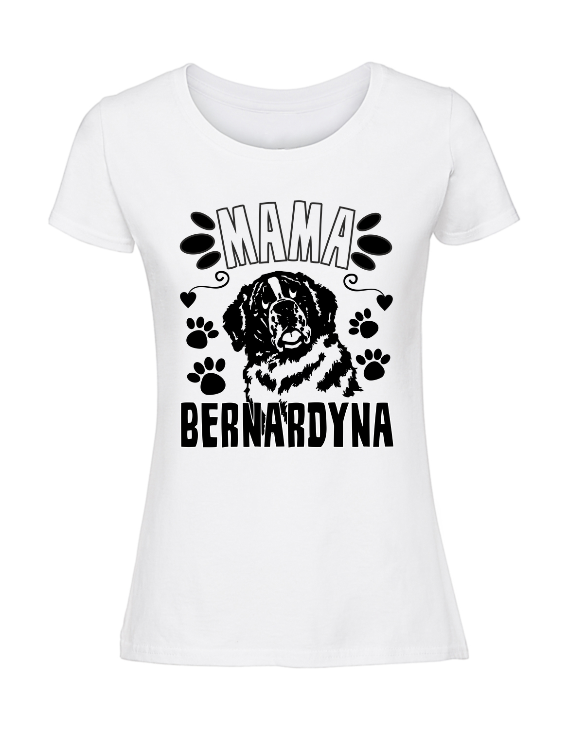 ZZ00048_biala.png Damska koszulka z nadrukiem – Mama Bernardyna - obrazek 1