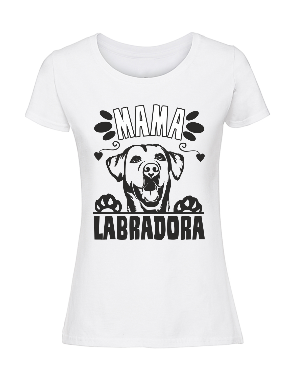 ZZ00049_biala.png Damska koszulka z nadrukiem – Mama labradora - obrazek 1