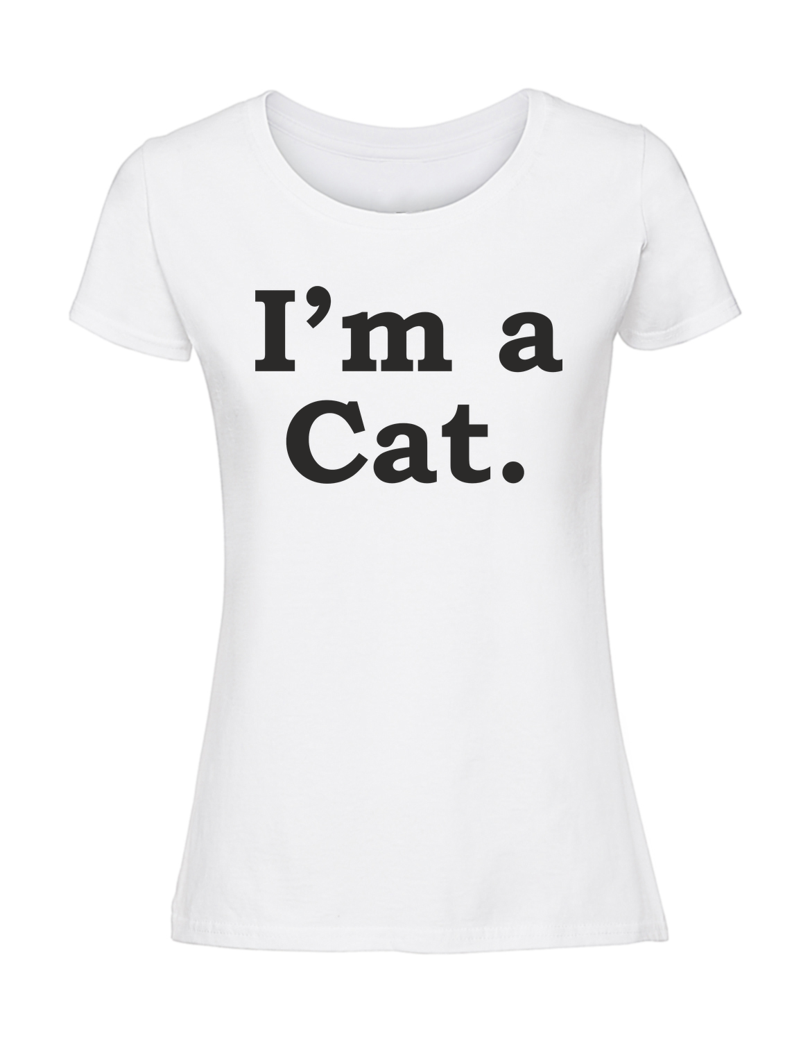 ZZ00059_biala.png Damska koszulka z nadrukiem – I_M A CAT - obrazek 1