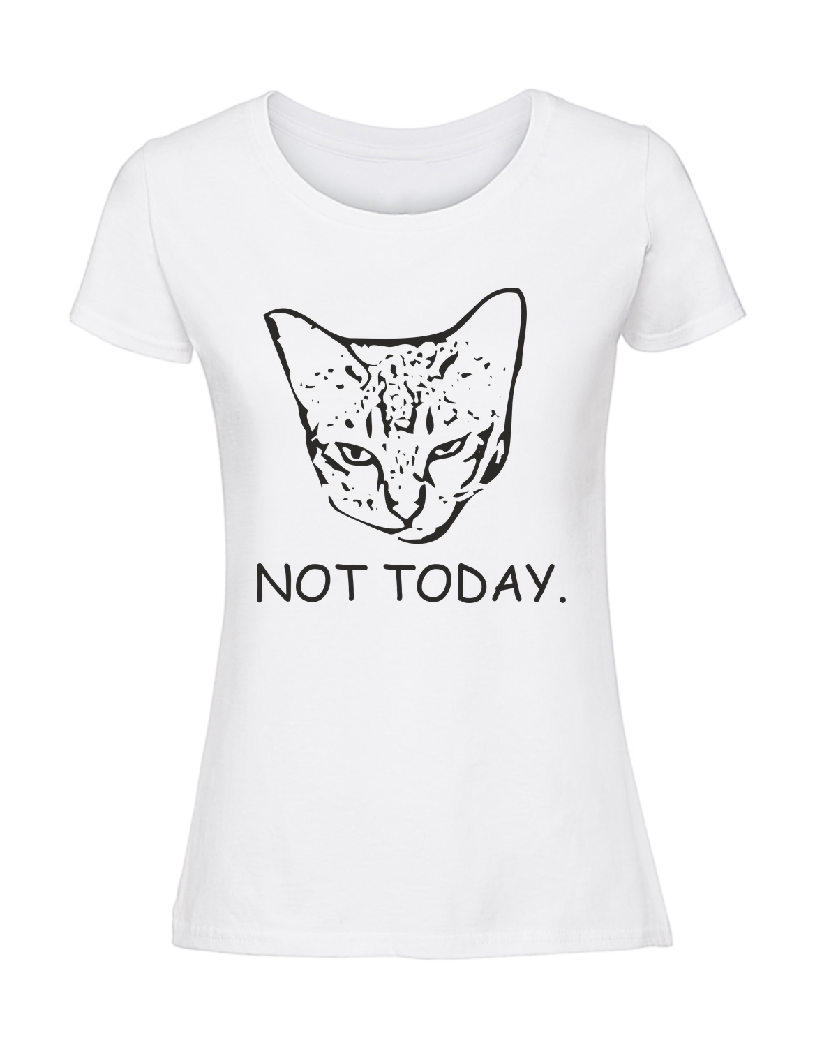 ZZ00067_biala.png Damska koszulka z nadrukiem – NOT TODAY - obrazek 1