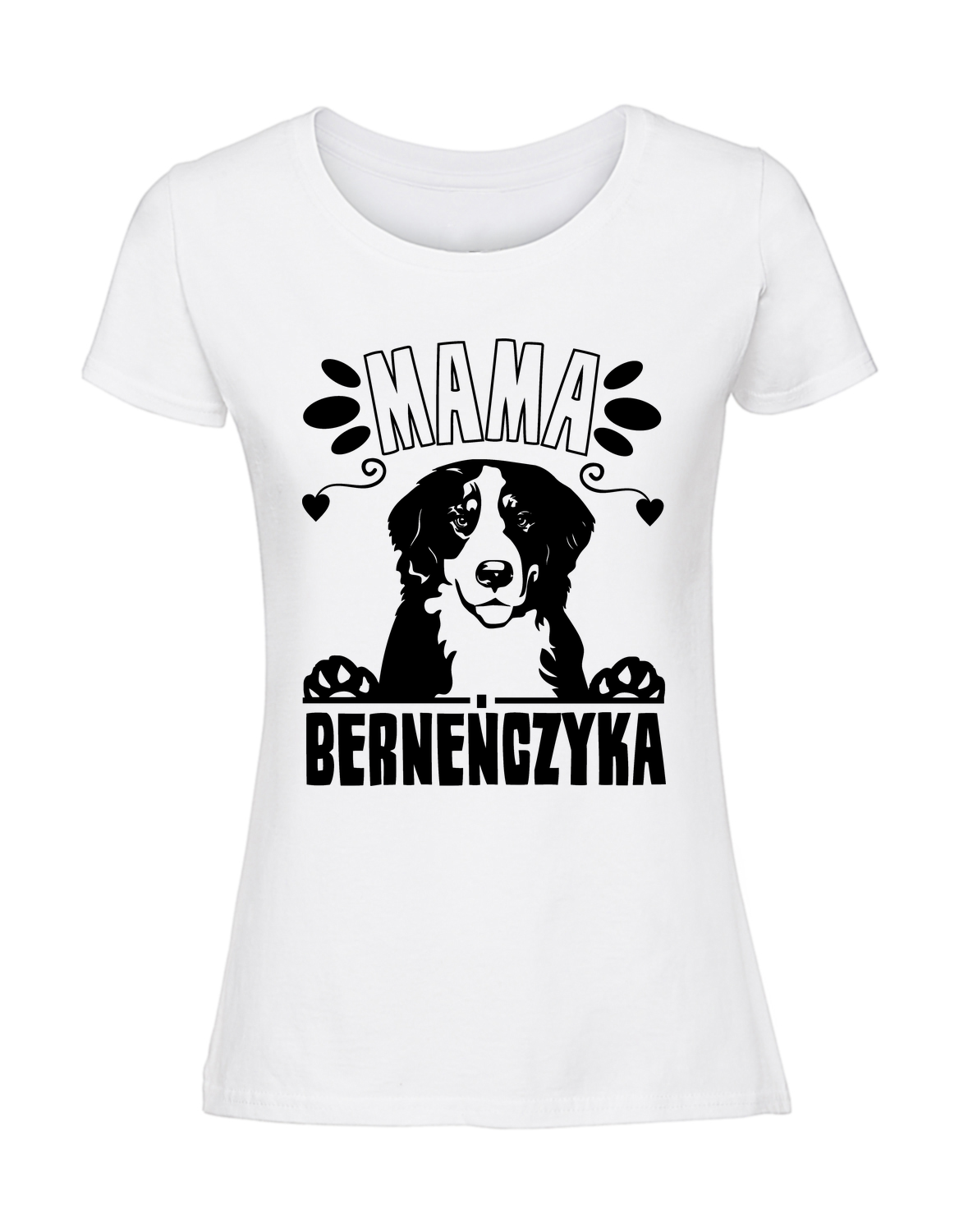 ZZ00075_biala.png Damska koszulka z nadrukiem – Mama berneńczyka - obrazek 1