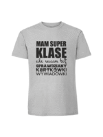 Męska koszulka z nadrukiem - Mam super klase ale mam tez sprawdziany kartkowki - obrazek 7