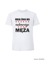 Męska koszulka z nadrukiem - moja zona ma cudownego meza - obrazek 7