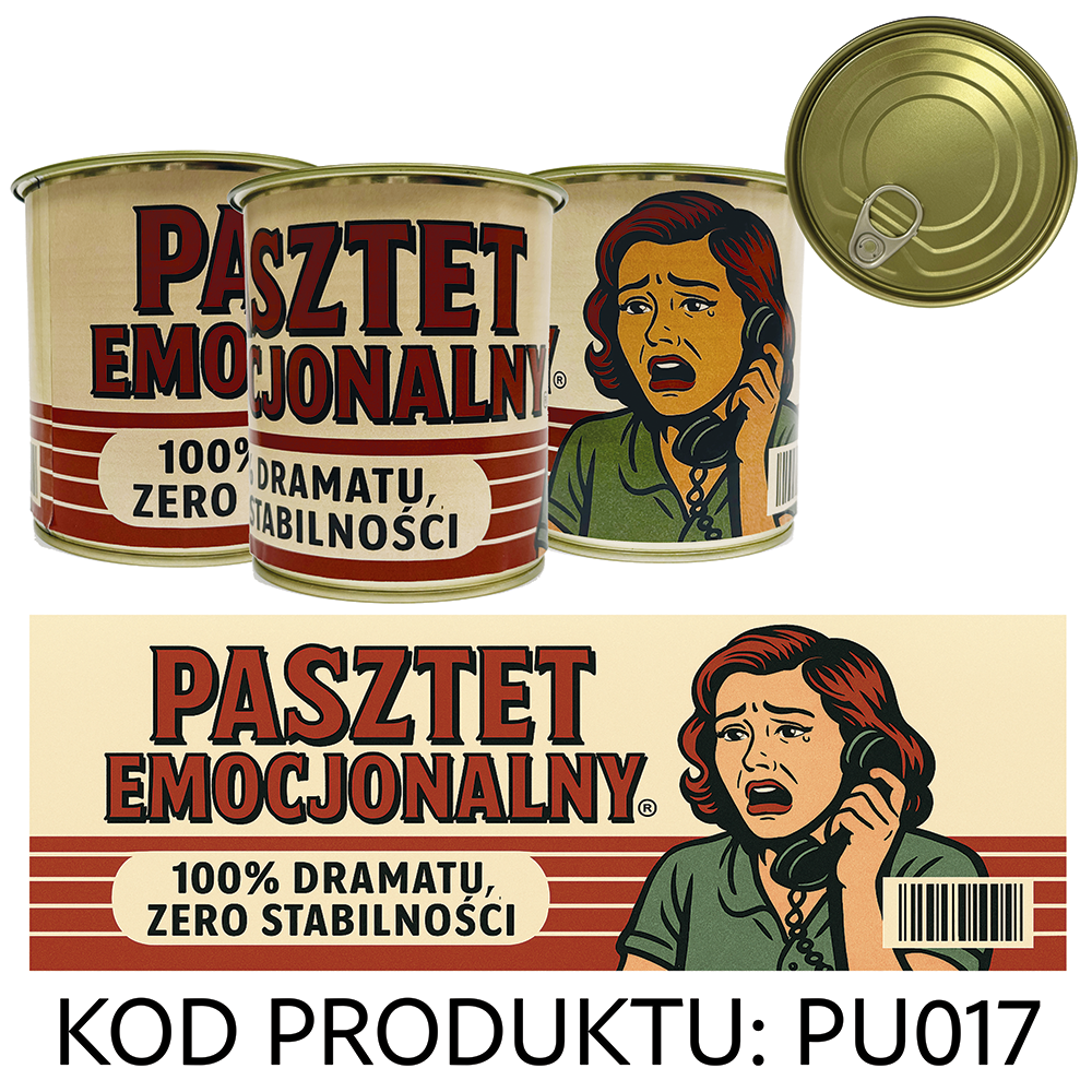 PU017 Puszka Prezentowa - Pakowanie Koszulki do Puszki - Pasztet Emocjonalny - obrazek 1