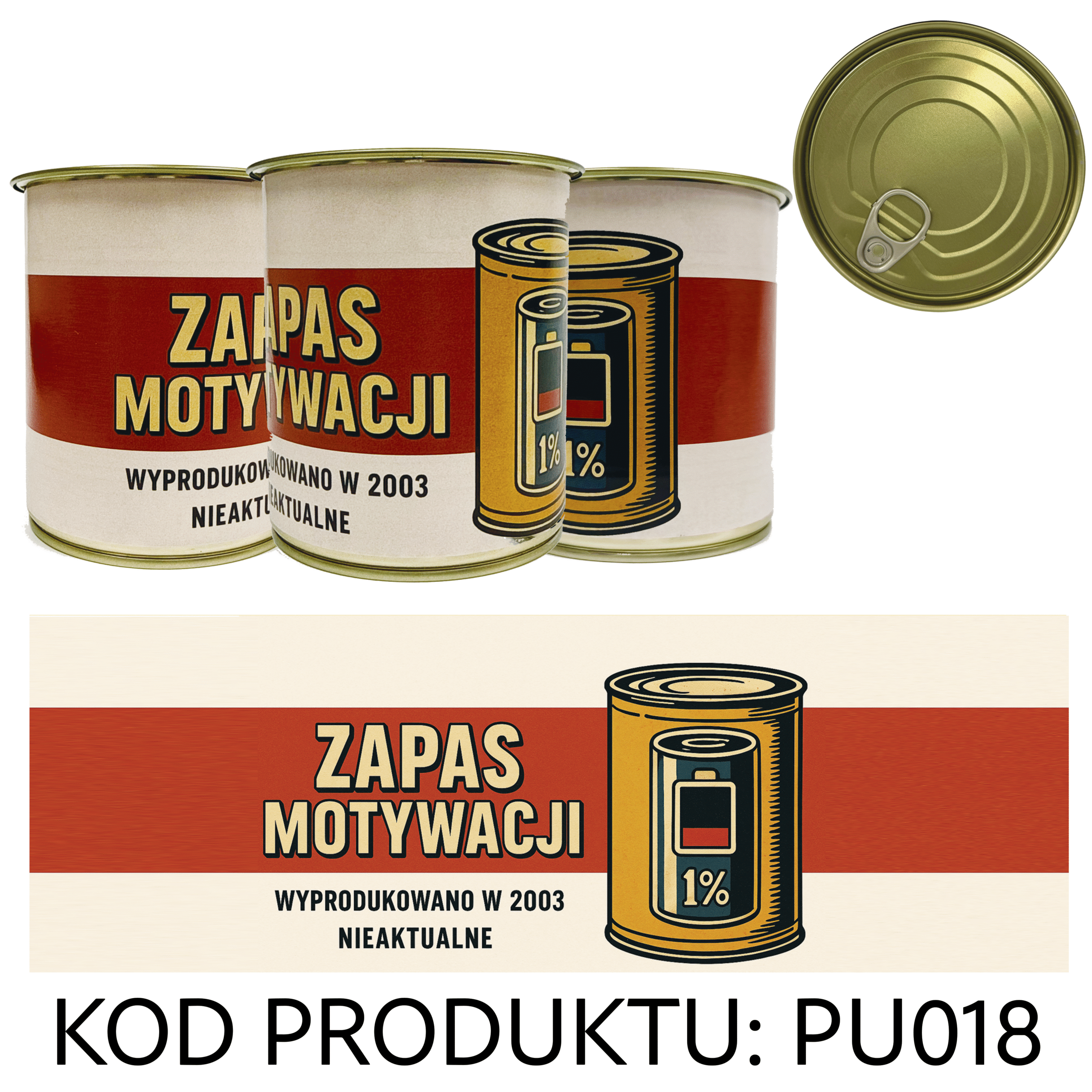 PU018 Puszka Prezentowa - Pakowanie Koszulki do Puszki - Zapas Motywacji - obrazek 1