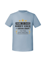 Męska koszulka z nadrukiem - Robie co chce kiedy chce tylko musze zapytac narzeczonej - obrazek 6