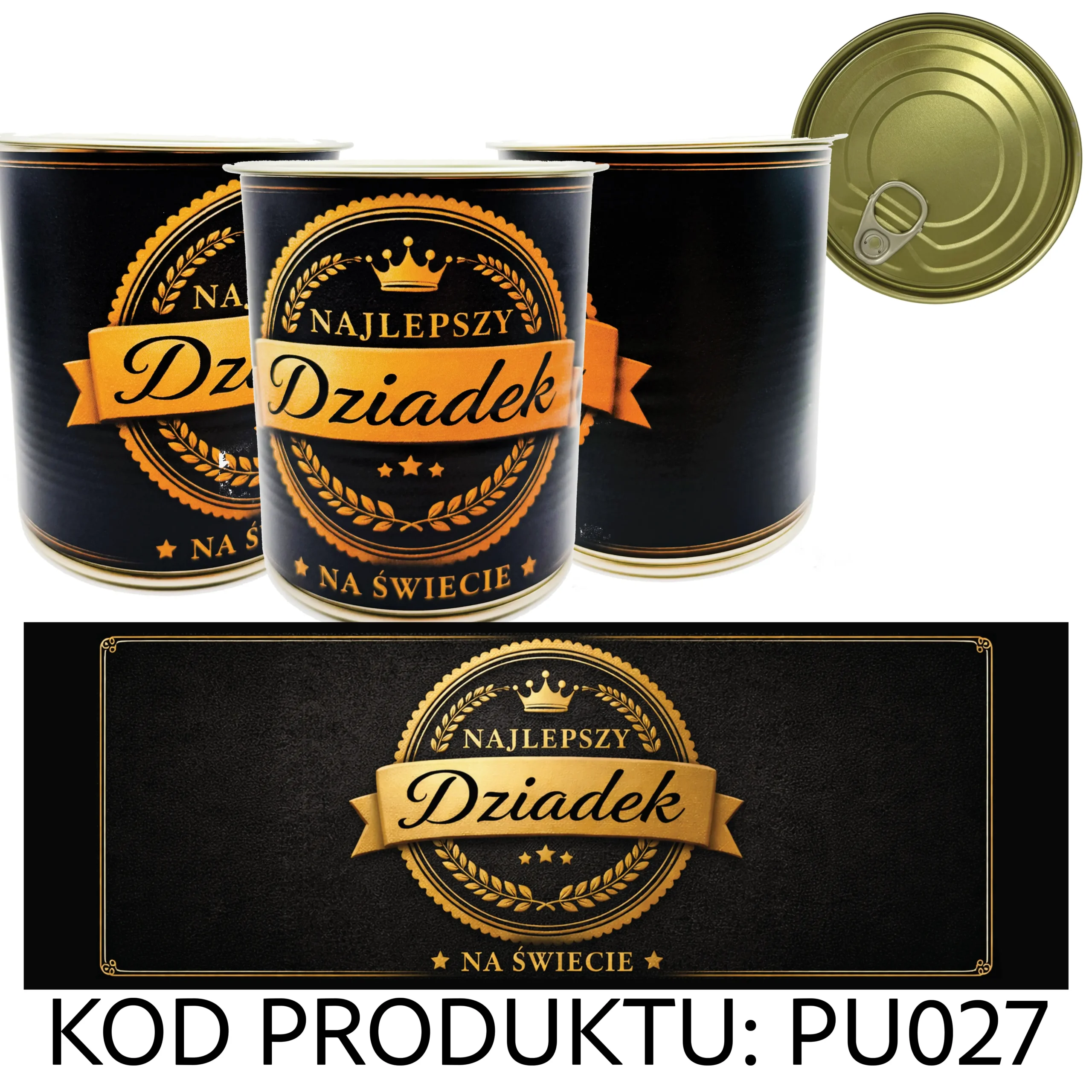 PU027G Puszka Prezentowa - Pakowanie Koszulki do Puszki - Najlepszy Dziadek - Prezent - obrazek 1