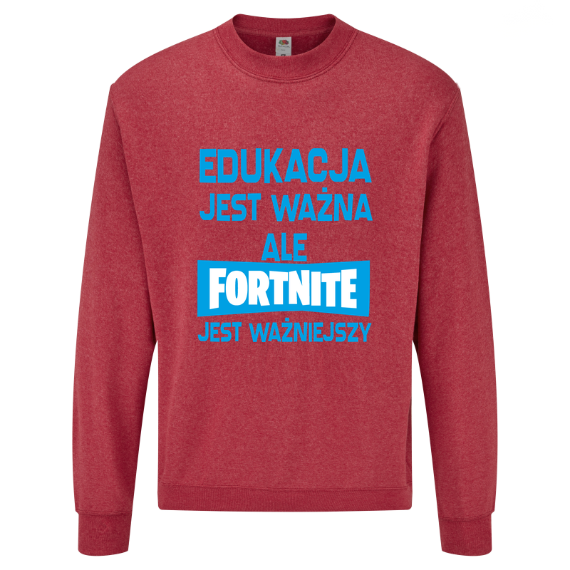 Bluza z nadrukiem - EDUKACJA JEST WAŻNA ALE FORTNITE JEST WAŻNIEJSZY v2 - obrazek 4