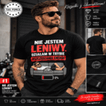Męska koszulka z nadrukiem - Nie jestem leniwy
