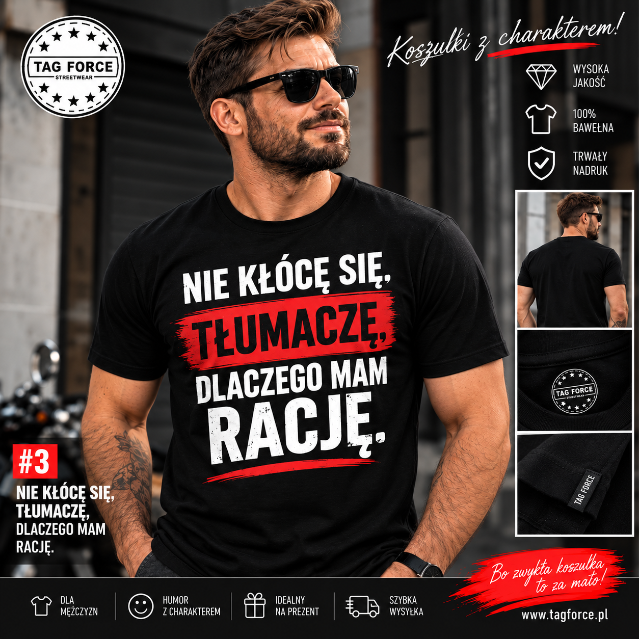 03_nie_kloce_sie Męska koszulka z nadrukiem - Nie kłócę się - obrazek 1