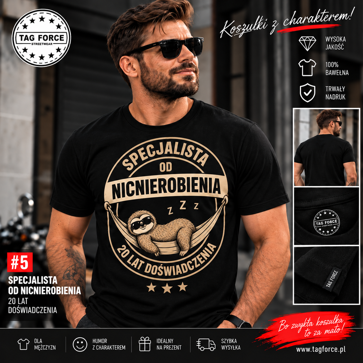 05_specjalista_od_nicnierobienia Męska koszulka z nadrukiem - Specjalista od nicnierobienia - obrazek 1
