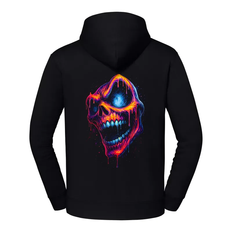 halb0005_czarny Bluza z kapturem Halloween – Czaszka kolorowa - obrazek 1